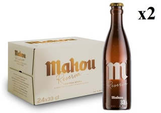 2 Pack de 24 Botellas de 33 cl Mahou Reserva Cerveza por 28.56€