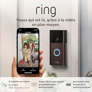 Sonnette vidéo sans fil Ring à 39,99€