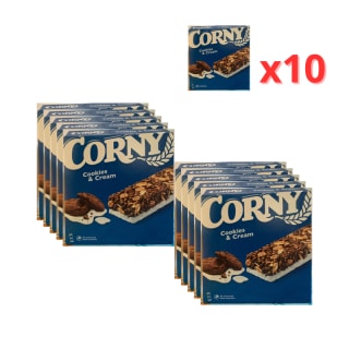 10 paquetes de Corny con 0% y cacahuete y chocolate 6 x 20 g por 4.99€