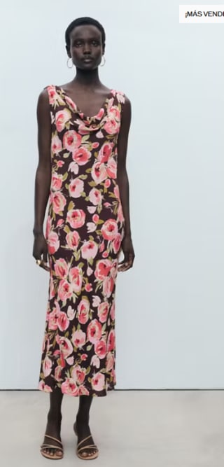 Vestido floral cuello drapeado por 8.99€