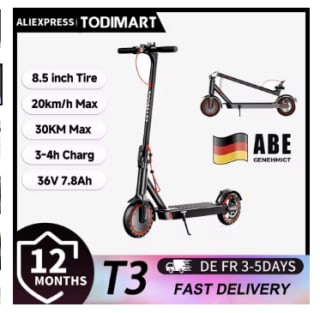 Todimart T3ABE elektrische step (36V, 7,8 Ah, 20 km/u) voor €136,28 bij AliExpress