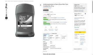 Antitranspirante Dove Men Invisible Dry por $45 | Oferta Amazon