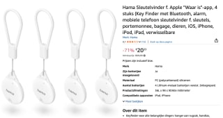 4-Pack Hama Key Finder met Bluetooth voor €20,33 bij Amazon