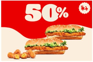 Burger King Long Chicken + Chilicheese Bites 50% descuento