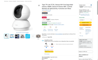Cámara Wi-Fi Tapo TC70 1080P por $399 | Oferta Amazon