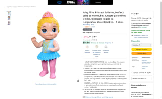 Baby Alive Princesa Bailarina por $108 | Amazon