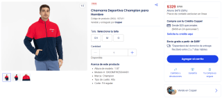 Chamarra Deportiva Champion para Hombre por $329 en Coppel