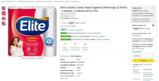 Papel Higiénico Elite 32 Rollos por $76 | Oferta Amazon