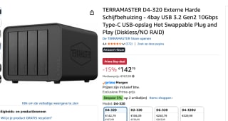 TerraMaster D4-320 4 Bay USB DAS voor €142,79 bij Amazon