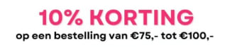 10% korting bij besteding van €75 - €100 bij Haarpro