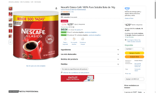 Nescafé Clásico Café Soluble 1kg por $429 | Oferta Amazon