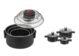 Ballarini Set Ollas Aluminio Tapas Vidrio por 39.99€