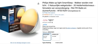 Philips HF3519/01 - Wake-up light voor €101,67bij Amazon