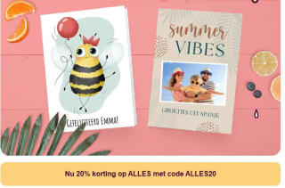 20% korting op alle kaarten, cadeaus, bloemen en planten bij Greetz