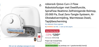 Roborock Qrevo Curv 2 Flow Robotstofzuiger met Dweil 20.000 Pa AI Navigatie