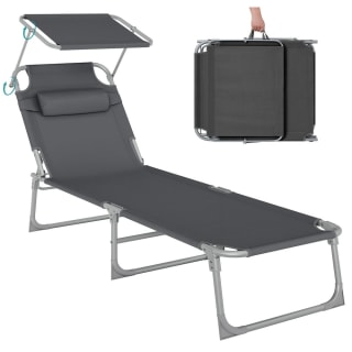 Tumbona Reclinable Plegable Grigio Scuro / 53 X 193 X 29 cm por 39.99€