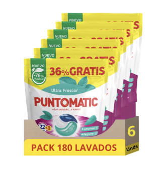 Detergente en Cápsulas Puntomatic Ultra Frescor 180 Cápsulas por 25,29€