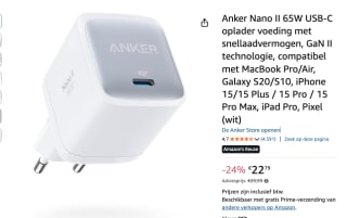 Anker Nano II USB-Oplader voor €22,79 bij Amazon