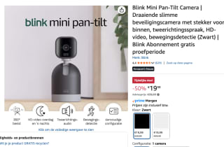 Blink Mini Pan-Tilt Beveiligingscamera voor €19,99 bij Amazon