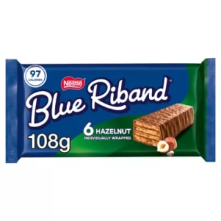 Blue Riband Milk Chocolate Hazelnut Wafer Biscuit Bar 6 Pack Multipack 108g - In Stor
