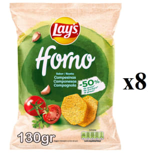 8 Paquetes de Patatas fritas campesinas Horno Lay's 130 g. por 9.76€