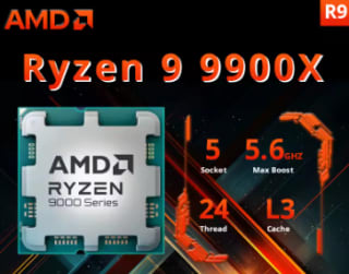 Procesador AMD Ryzen 9 9900X Nuevo 12 núcleos 24 hilos por 315.31€