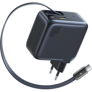 Baseus Enercore USB C-oplader 67W met uittrekbare kabel voor €18,98 bij Amazon