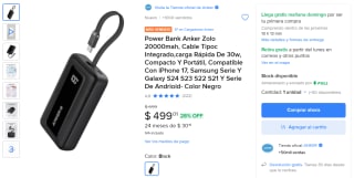 Power Bank ANKER 20000mAh por $499 | Mercado Libre