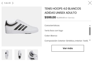 Tenis Hoops 4.0 Blancos Adidas por $599 | Oferta Privalia