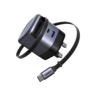 UGREEN Nexode 45W Charger with Retractable USB-C Cable - With Code
