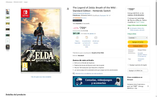 The Legend of Zelda Breath of the Wild por $799 | Amazon