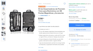 Kit de desarmadores de precisión Yixoo (98 puntas) por $98 en Mercado Libre