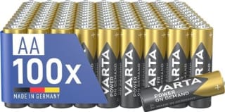 VARTA Pilas AA, paquete de 100, Power on Demand, Alcalinas, 1,5V por 24€