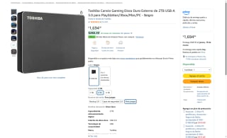 Disco Externo Toshiba Canvio Gaming 2TB USB3.0 por $1,694 | Amazon