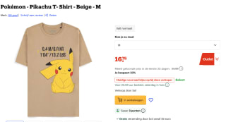 Pikachu T-shirt beige van Pokémon voor €14,77 bij Bol