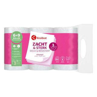 Kruidvat Zacht & Sterk 3-laags toiletpapier (6 rollen) voor €7 bij Kruidvat