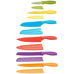 Amazon Basics Juego de Cuchillos de Colores, 12 Unidad, Surtido por 9.41€