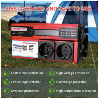 Convertidor inversor corriente 4000 W 12 V‑220 V 4 enchufes por 29.94€