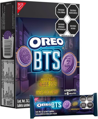 Oreo BTS sabor a Hotcake (4 paquetes, 65.7 g c/u) por $43 en Amazon