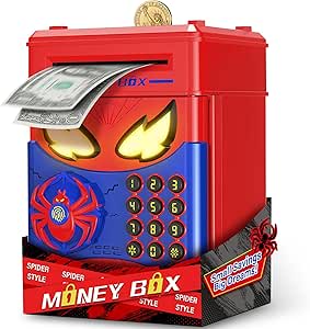 Hucha Infantil Caja Fuerte Niños, Spiderman Hucha ATM Electrónica por 19.71€