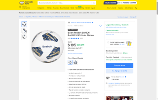 Balón Reebok Soccer No 5 por $202 | Mercado Libre