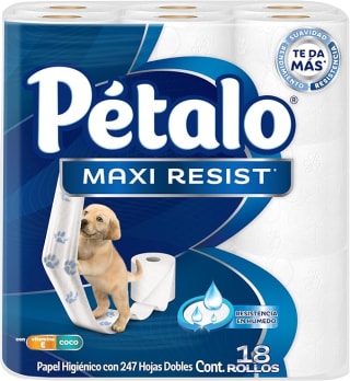 Pétalo Maxi Resist 18 Rollos 247 Hojas por $100 | Amazon