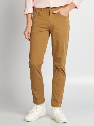 Chino slim 5 poches - L32 - Marron pour 6,00€ chez Kiabi