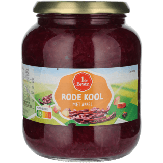 1 de Beste Rode kool met appel (680 g) voor €0,30 bij Dirk