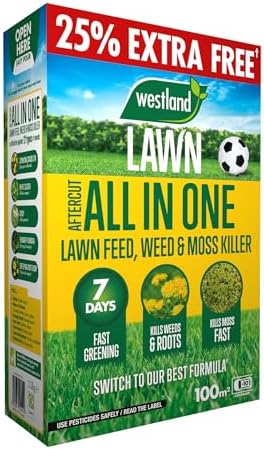 Westland Aftercut All In One Lawn Feed, Weed & Moss Killer 80m2+25% Extra