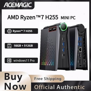 Mini PC ACEMAGIC Ryzen 7 H255 16GB 512GB por $7,884 en AliExpress