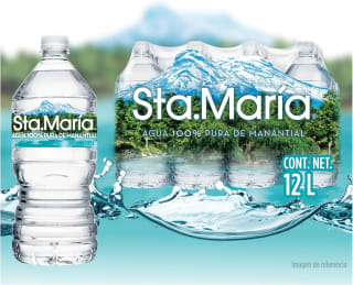 Sta. Maria Agua Natural, paquete de 12 botellas de 1L por $70 en Amazon