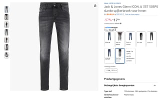Jack & Jones Glenn herenjeans voor €17,39 bij Amazon