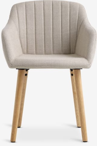Silla de comedor ADSLEV tela beis/color roble natural por 55€ en JYSK