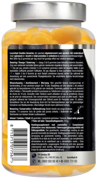 Lucovitaal Creatine 3000 mg Gummies 60st voor €7,98 bij Drogist